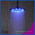 Fyeer Bathroom Shower Accessory Brass Black LED Rain Shower Head